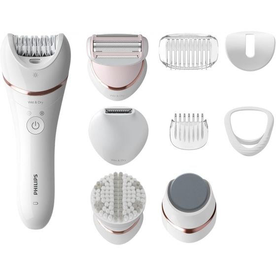 Philips Series 8000 Epilator, Wet and Dry, White - BRE740-11