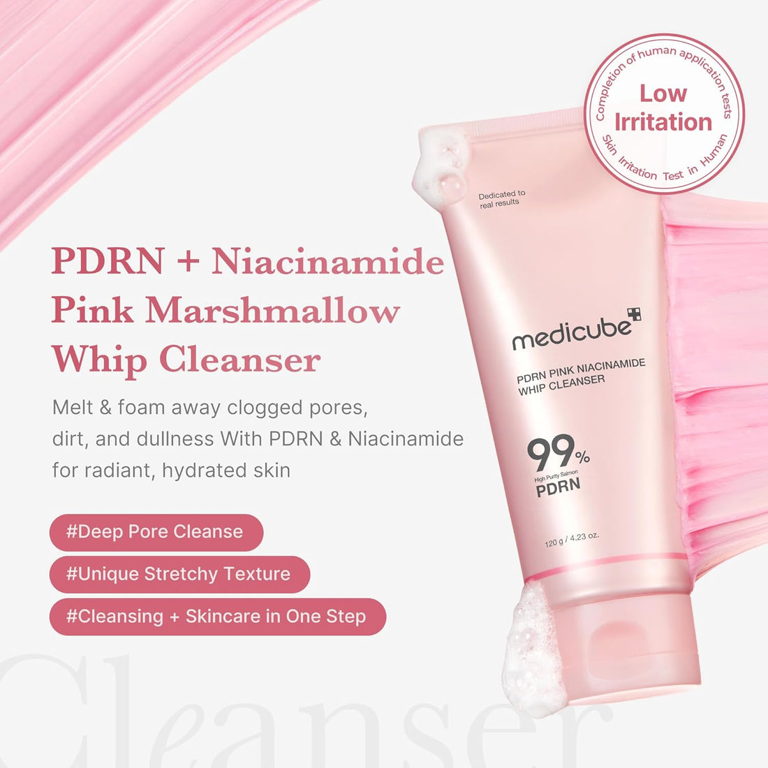 Medicube PDRN Pink Niacinamide Whip Cleanser (120g)